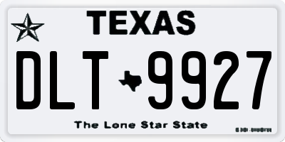 TX license plate DLT9927