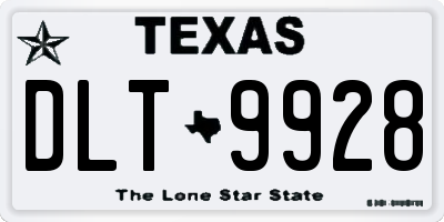 TX license plate DLT9928