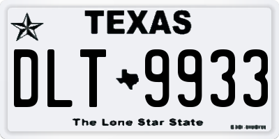 TX license plate DLT9933