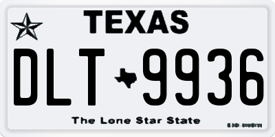 TX license plate DLT9936