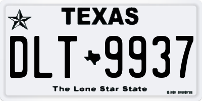 TX license plate DLT9937