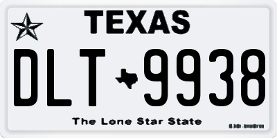 TX license plate DLT9938