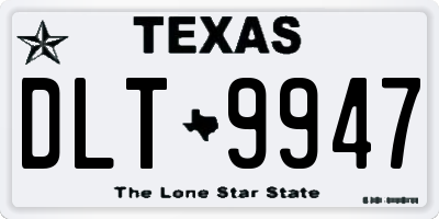 TX license plate DLT9947