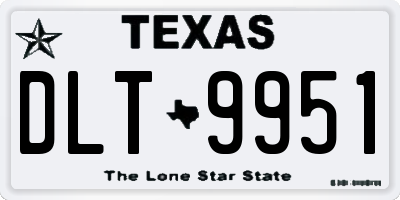 TX license plate DLT9951