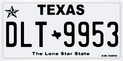 TX license plate DLT9953