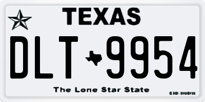 TX license plate DLT9954