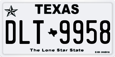 TX license plate DLT9958