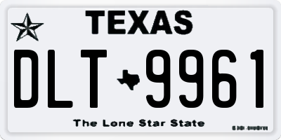 TX license plate DLT9961