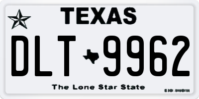 TX license plate DLT9962