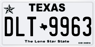 TX license plate DLT9963