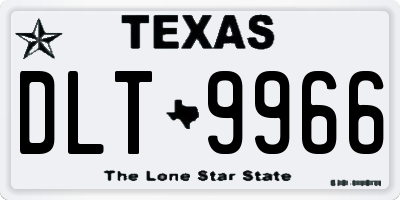 TX license plate DLT9966