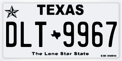 TX license plate DLT9967