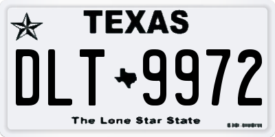 TX license plate DLT9972