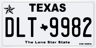 TX license plate DLT9982