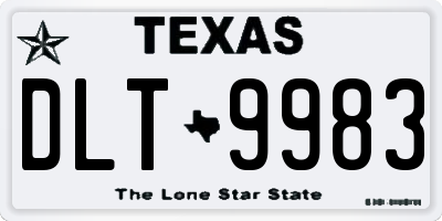 TX license plate DLT9983