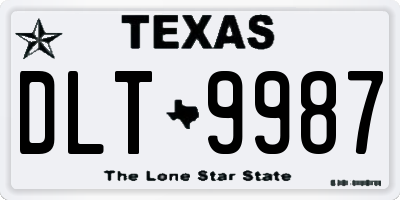 TX license plate DLT9987