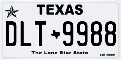 TX license plate DLT9988