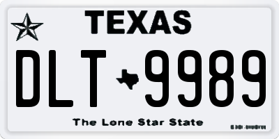 TX license plate DLT9989