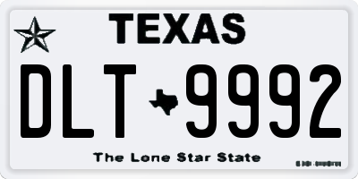 TX license plate DLT9992