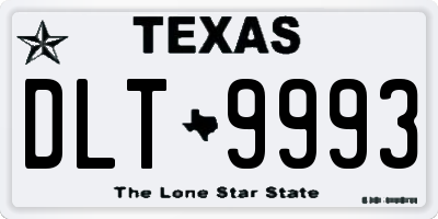 TX license plate DLT9993