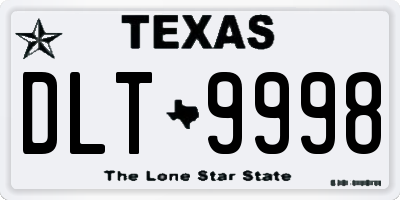 TX license plate DLT9998