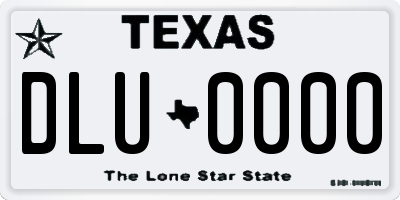 TX license plate DLU0000