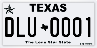 TX license plate DLU0001