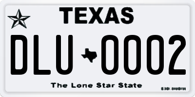 TX license plate DLU0002