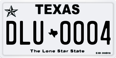 TX license plate DLU0004