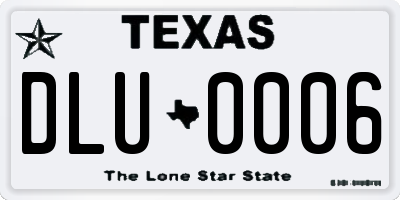 TX license plate DLU0006