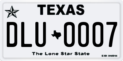 TX license plate DLU0007