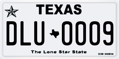 TX license plate DLU0009