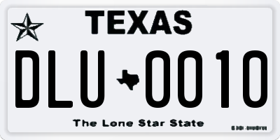 TX license plate DLU0010