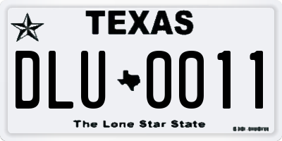 TX license plate DLU0011