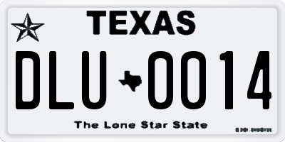 TX license plate DLU0014