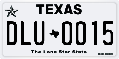 TX license plate DLU0015