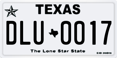 TX license plate DLU0017