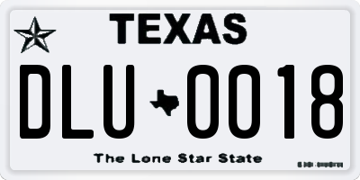 TX license plate DLU0018