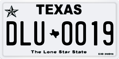 TX license plate DLU0019