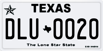 TX license plate DLU0020