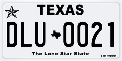 TX license plate DLU0021