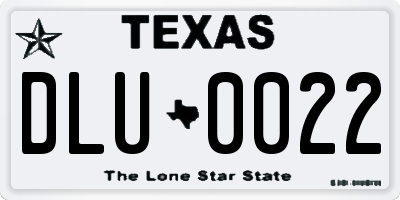 TX license plate DLU0022