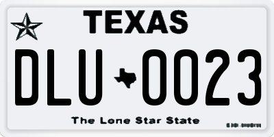 TX license plate DLU0023