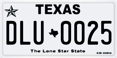 TX license plate DLU0025