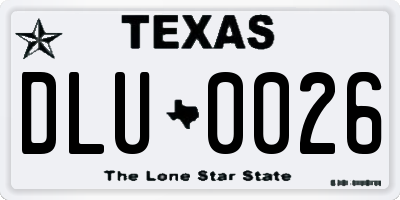 TX license plate DLU0026