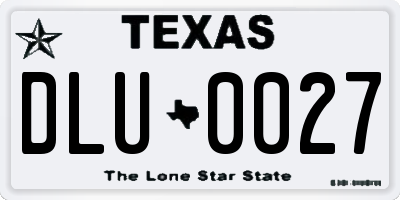 TX license plate DLU0027