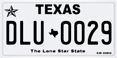 TX license plate DLU0029