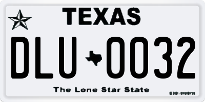 TX license plate DLU0032