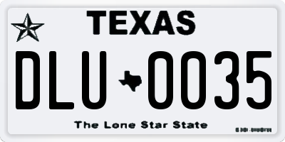 TX license plate DLU0035