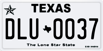 TX license plate DLU0037